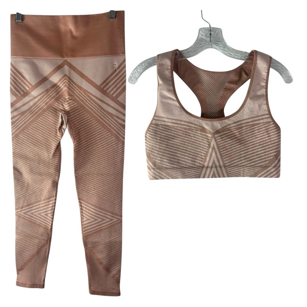 Good American Seamless Legging & Bra 2PC Set Dusk Geo Size 2/3 M/L